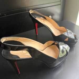 Christian Louboutin Soso 100 Slingback Platform Black Comes with COA